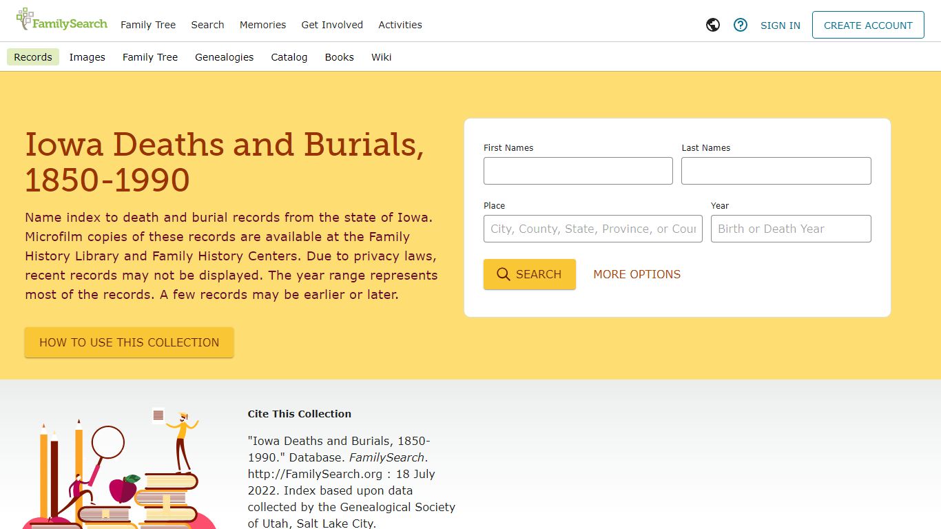 Iowa Deaths and Burials, 1850-1990 • FamilySearch